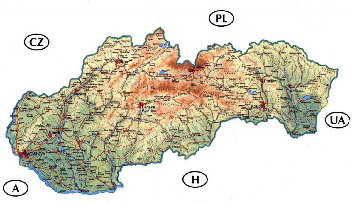 terperinci peta Slovakia
