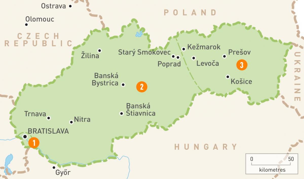 peta Slovakia kawasan