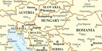 Peta Slovakia negara-negara sekitarnya